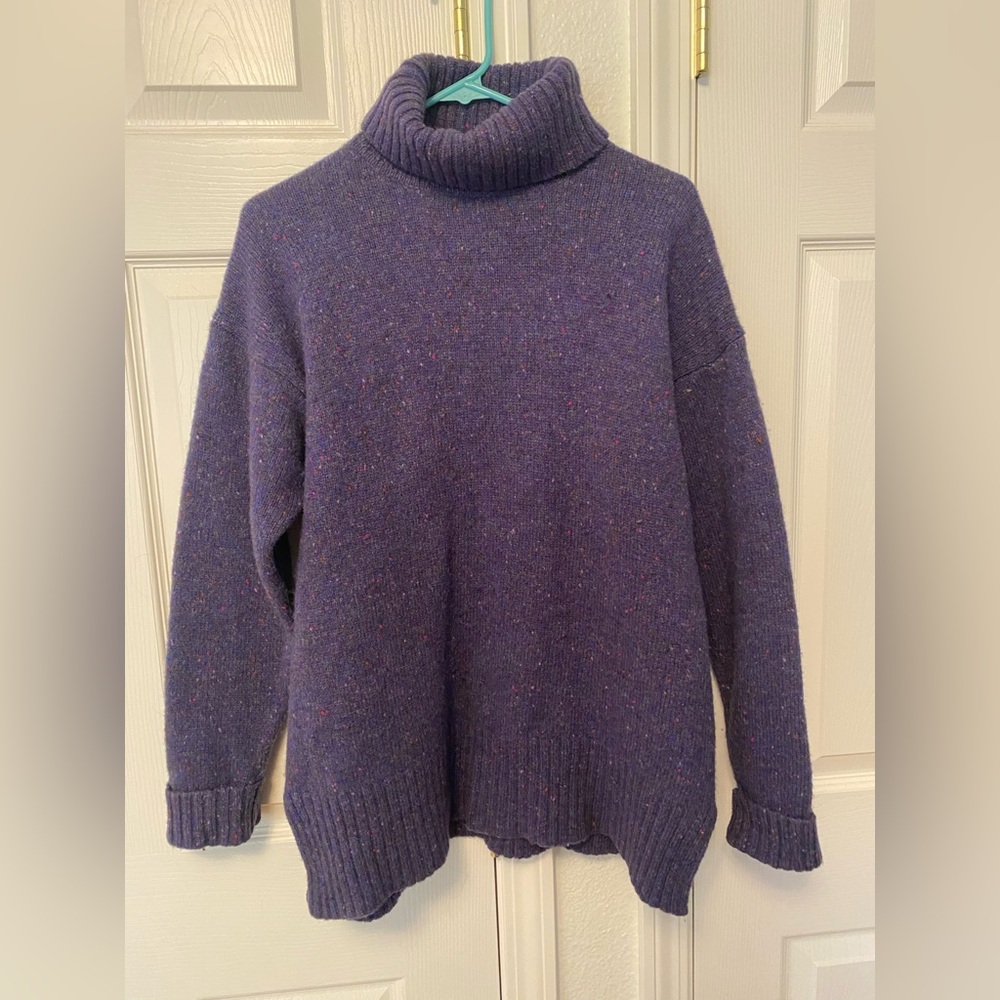 Express Tricot Women’s Deep Purple Turtleneck Wool Sweater Size M - Picture 3 of 5